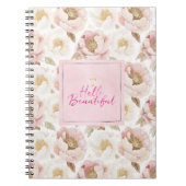 Gold Pink Blumen Hello Beautiful  Notizblock (Vorderseite)