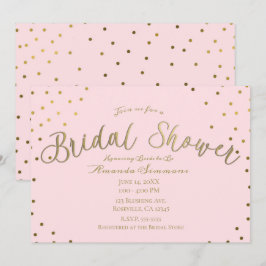 Gold & Pink Blush Modernes Glam Brautparty Einladung