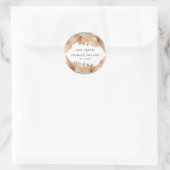 Gold Pink Boho Pampas Grass Wedding Sticker (Tasche)
