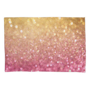 Gold Pink Bokeh: Abstrakte Lichter Kissenbezug