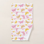 Gold & Pink Butterfly Badhandtuch Set (Handtuch)