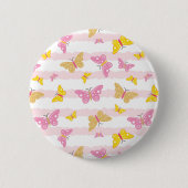 Gold & Pink Butterfly Button (Vorderseite)