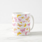 Gold & Pink Butterfly Kaffeetasse (VorderseiteRechts)