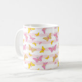 Gold & Pink Butterfly Kaffeetasse (Vorderseite Links)