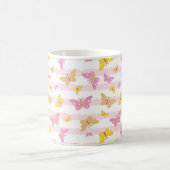 Gold & Pink Butterfly Kaffeetasse (Mittel)
