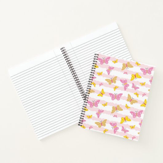 Gold & Pink Butterfly Notizblock (Innenseite)