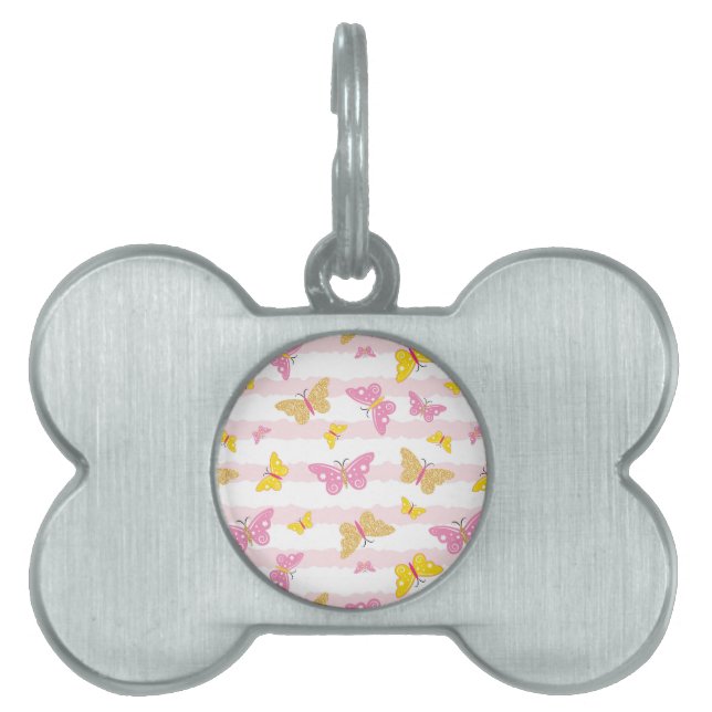 Gold & Pink Butterfly Tiermarke (Vorderseite)
