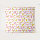 Gold & Pink Butterfly Wandteppich (Vorderseite (Horizontal))
