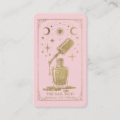 Gold Pink Celestial Tarot Nageldesignerin QR-Code Visitenkarte (Vorderseite)