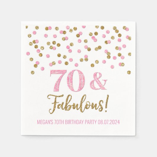 Gold Pink Confetti 70 & Fabulous Serviette (Vorderseite)