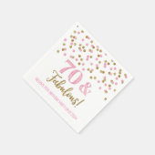 Gold Pink Confetti 70 & Fabulous Serviette (Ecke)