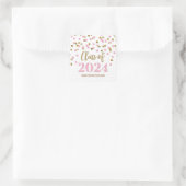 Gold Pink Confetti Abschluss 2024 Square Sticker (Tasche)