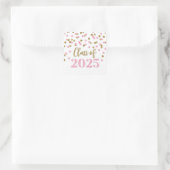 Gold Pink Confetti Abschluss 2025 Square Sticker (Tasche)
