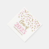 Gold Pink Confetti Class of 2025 Napkins Serviette (Ecke)