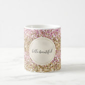 Gold Pink Confetti Glitzer Personalisiert     Kaffeetasse (Mittel)