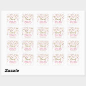 Gold Pink Confetti Graduation 2026 Square Sticker (Blatt)
