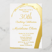 Gold Pink Elegant 30. Geburtstag Folieneinladung (Vorderseite)