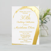 Gold Pink Elegant 30. Geburtstag Folieneinladung (Stehend vorne)