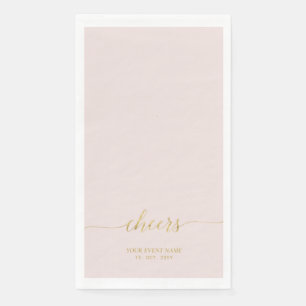 Gold & Pink   Elegante Lettering Prost Custom Serviette