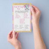 Gold Pink Elephant Guess The Candy Baby ShowerGame Flyer (Handgriff)