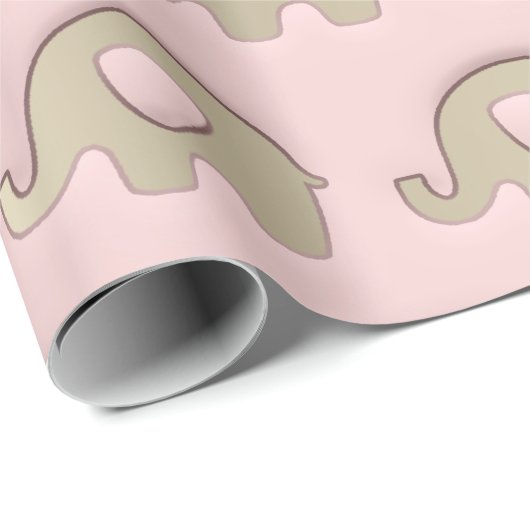 Gold Pink Elephants Baby Dusche Prinzessin Boy Gir Geschenkpapier (Rolleneckpunkt)