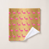 GOLD PINK FLAMINGO BRIGHT BADEZIMMER TOWEL SET (Waschlappen)