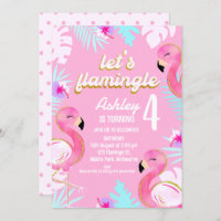 Gold Pink Flamingo Let's Flamingle Geburtstag