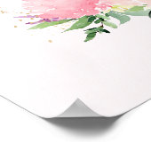 Gold Pink Floral Baby Dusche Willkommen Poster (Ecke)