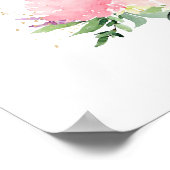 Gold Pink Floral Geburtstag Willkommen Poster (Ecke)