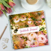 Gold-pink-florales Wasserfarben-Boho-Dankbarkeitst