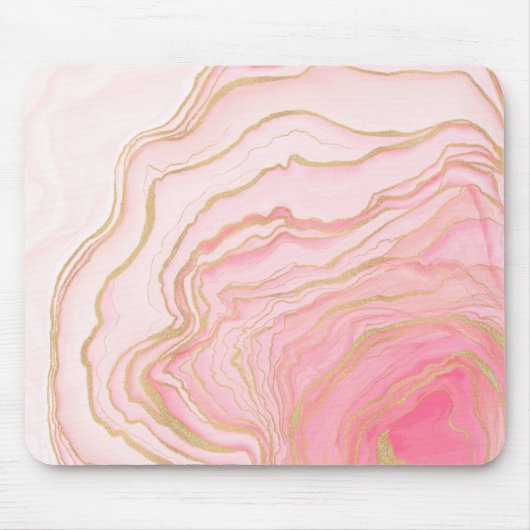 Gold Pink Fluid Liquid Painting Mousepad (Vorne)