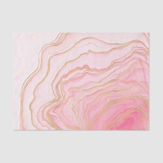 Gold Pink Fluid Liquid Painting Seidenpapier (Vorderseite)