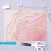 Gold Pink Fluid Liquid Painting Seidenpapier (Handwerk)