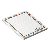 Gold Pink & Forest Green Calligraphy Elegant Lined Notizblock (angewinkelt)