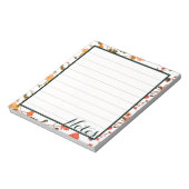 Gold Pink & Forest Green Calligraphy Elegant Lined Notizblock (Rotiert)