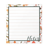 Gold Pink & Forest Green Calligraphy Elegant Lined Notizblock (Vorderseite)