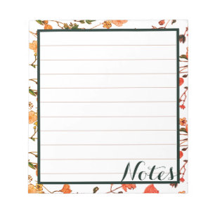 Gold Pink & Forest Green Calligraphy Elegant Lined Notizblock