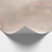 Gold Pink Foxier Delicate Sweet Heart Pearl Blush Geschenkpapier (Ecke)