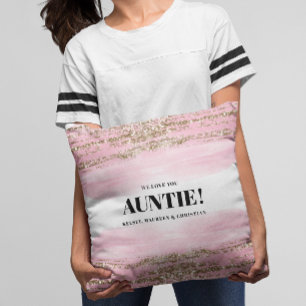 Gold Pink Geschenk für Tante mit Namen Kissen