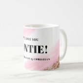 Gold Pink Gift for Auntie with  Names  Kaffeetasse (VorderseiteRechts)