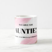 Gold Pink Gift for Auntie with  Names  Kaffeetasse (Mittel)