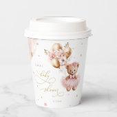 Gold Pink Girl Babydusche wir können frühzeitig ab Pappbecher (Vorderseite)