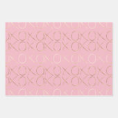 Gold Pink Girly Glam XOXO Geschenkpapier Set (Vorderseite)