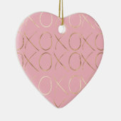 Gold Pink Girly Glam XOXO Keramik Ornament (Rechts)