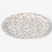 Gold Pink Glam Pearls Bridal Shower Pappteller (Schrägansicht)