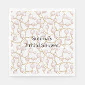 Gold Pink Glam Pearls Bridal Shower Serviette (Vorderseite)