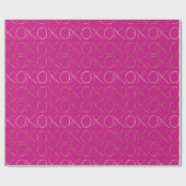Gold Pink Glam XOXO Geschenkpapier (Flach)