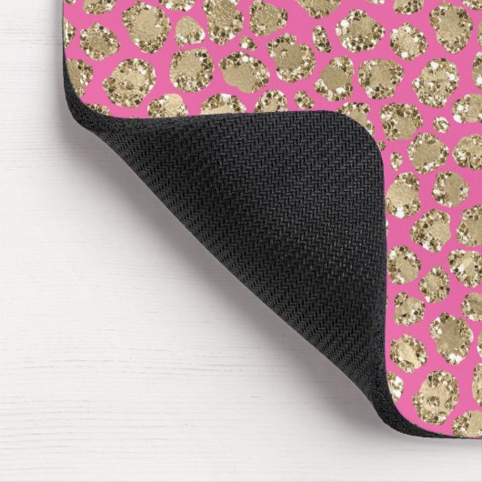 Gold Pink Glitz Leopard Print Mousepad (Ecke)