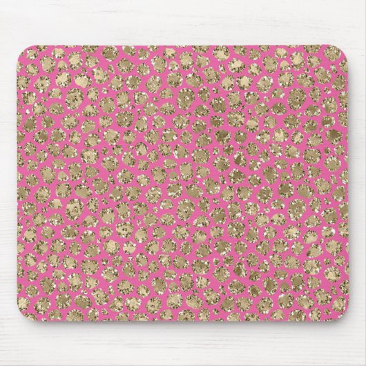 Gold Pink Glitz Leopard Print Mousepad (Vorne)