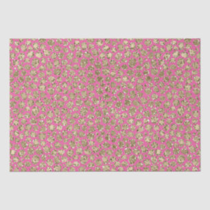 Gold Pink Glitz Leopard Print Seidenpapier